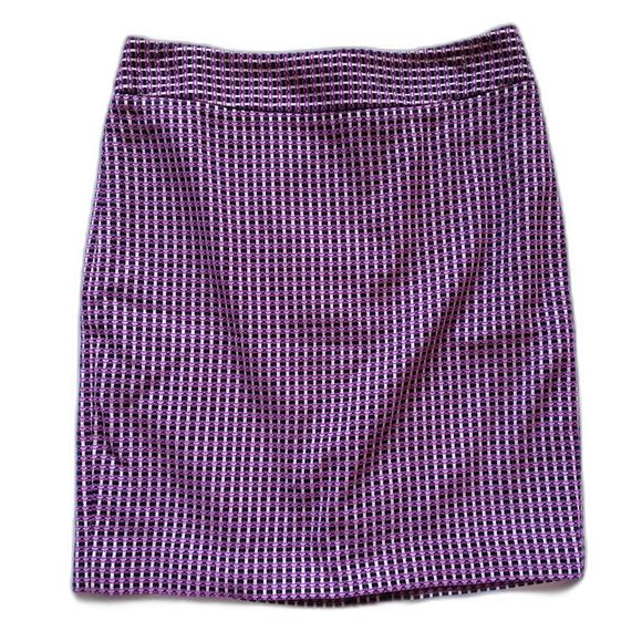 NWT Ann Taylor Tweed Pink Purple Black Pencil Skirt 6P Petite - Picture 7 of 11